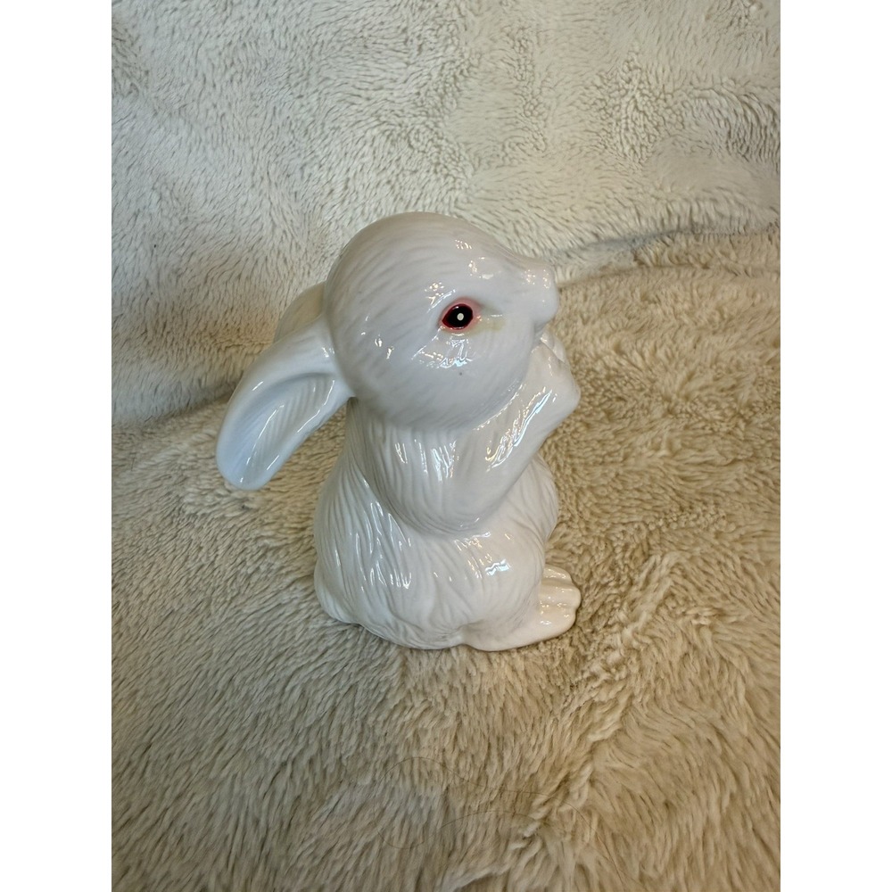 Glossy Ceramic Bunny Rabbit  Aprox 4" ea   White Easter Thumper